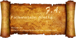 Falkenstein Aletta névjegykártya